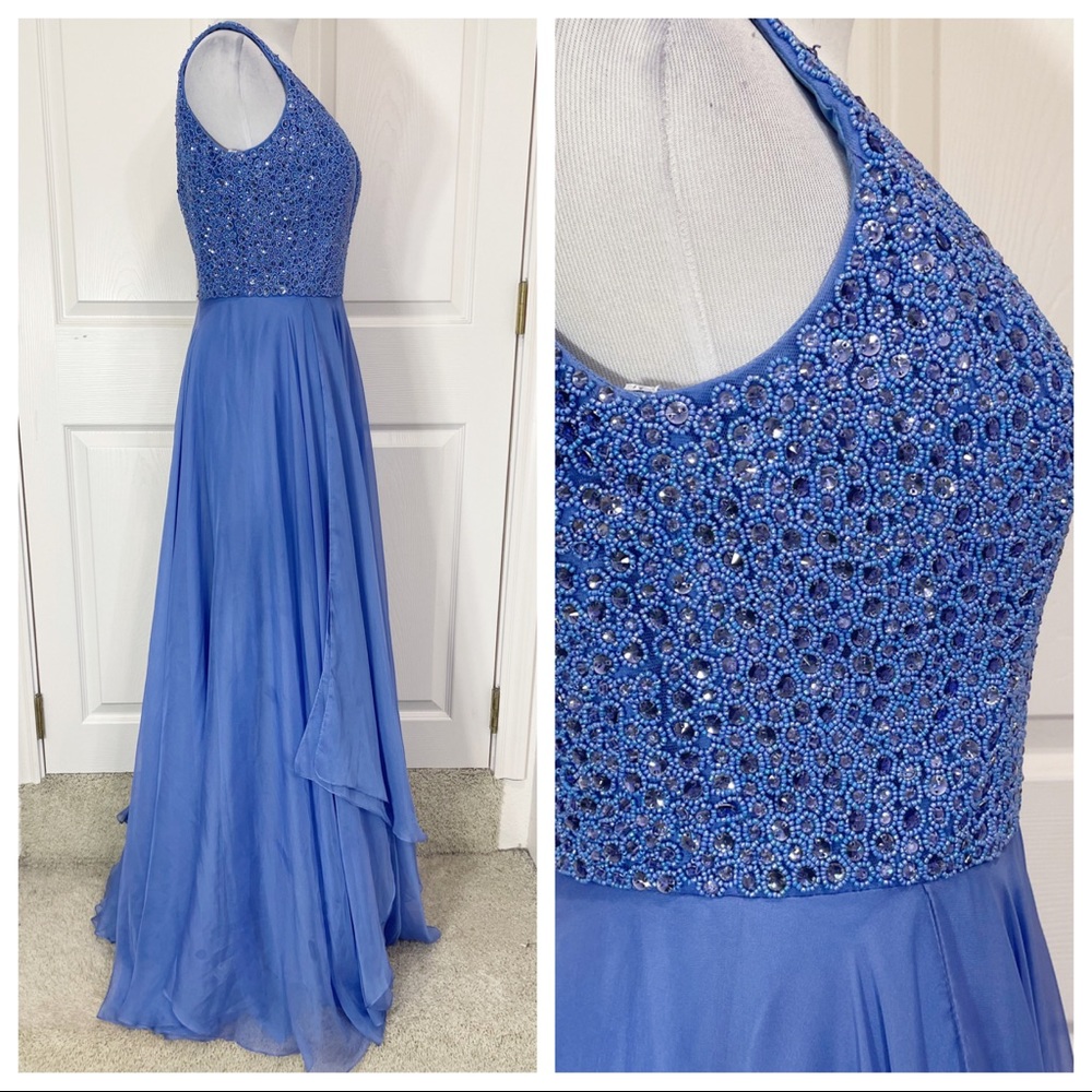 Sherri Hill sequin blue gown - Picture 2 of 9